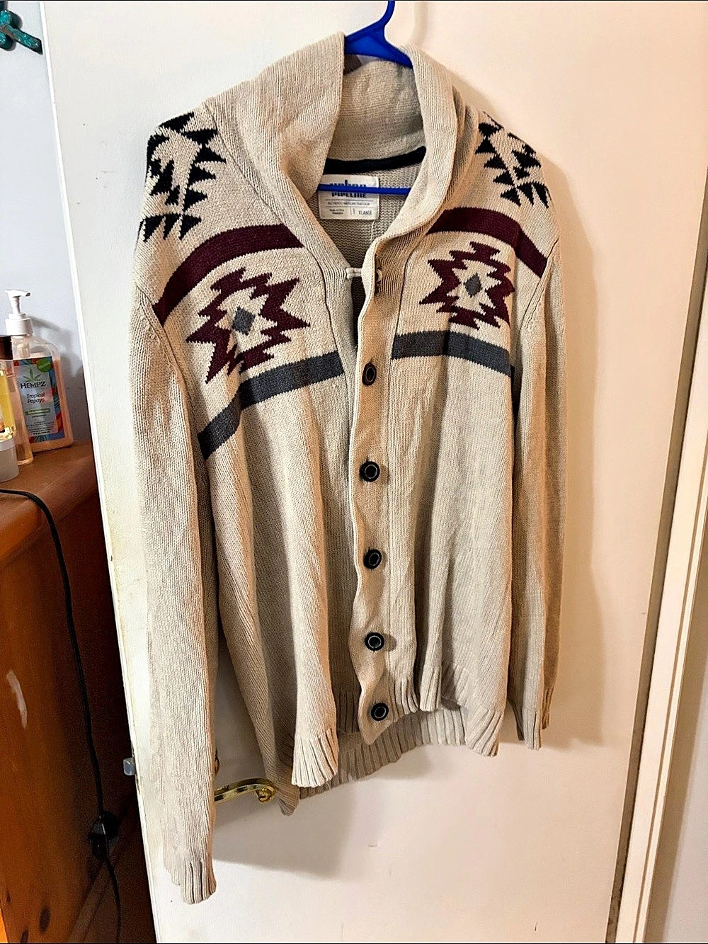 Urban Pipeline Shawl Collar Southwestern Geometric Cardigan Sweater
